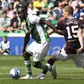 Elie Youan in action for Hibs against Hearts in last Sunday's Edinburgh derby. Picture: SNS