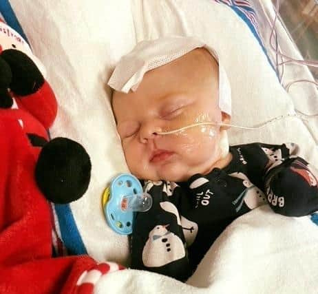 Tiny but so brave: Joey underwent two surgeries and is still receiving chemotherapy.