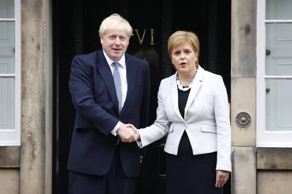 Nicola Sturgeon and Boris Johnson meet at Bute House in 2019 when both were secure as First Minister and Prime Minister (Picture: Duncan McGlynn/Getty Images)