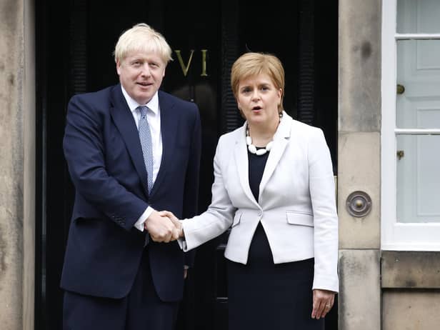 Nicola Sturgeon and Boris Johnson meet at Bute House in 2019 when both were secure as First Minister and Prime Minister (Picture: Duncan McGlynn/Getty Images)