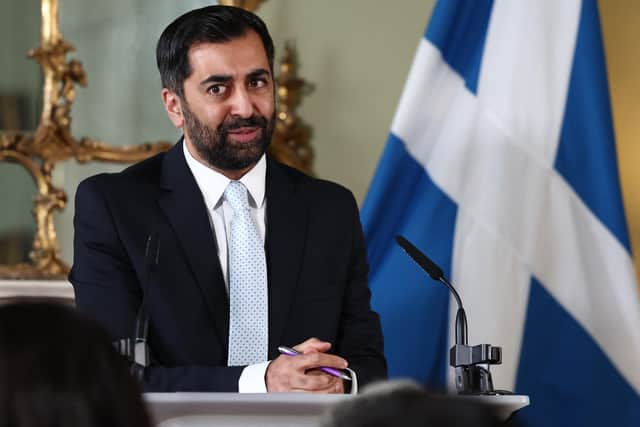 First Minister Humza Yousaf announces he is scrapping the Bute House Agreement with the Scottish Greens. Picture: Jeff J Mitchell/pool/AFP via Getty Images.