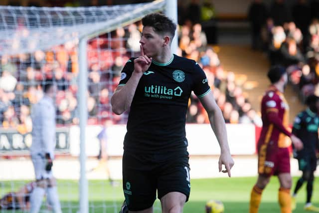 Kevin Nisbet netted a hat-trick the last time Hibs played Motherwell. Picture: SNS