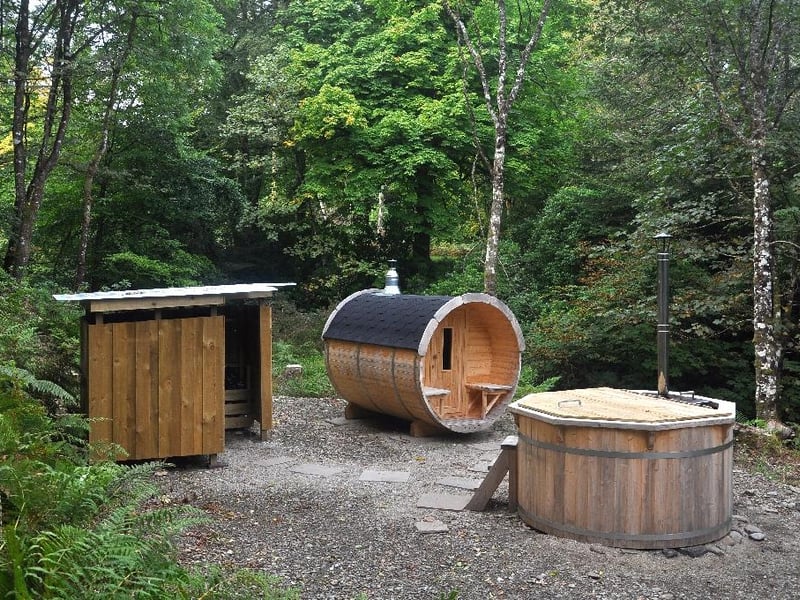 Enjoy a soak in a private hot tub at the end of a day filled with adventure.