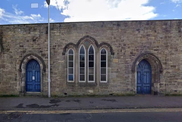 South church hall, West Street, Penicuik, before it was converted into housing. Photo by Google Maps.