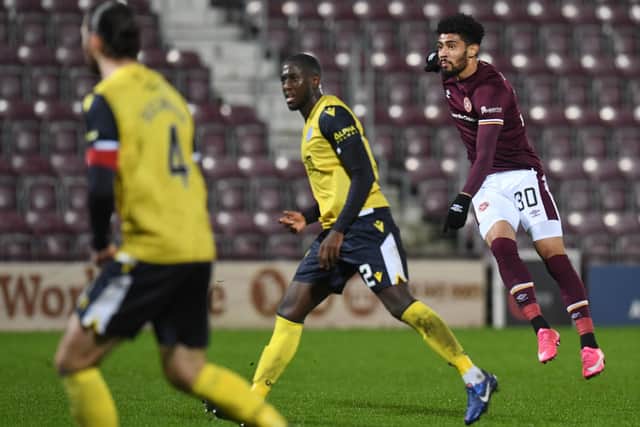 Josh Ginnelly scores to make it 6-1 for Hearts.
