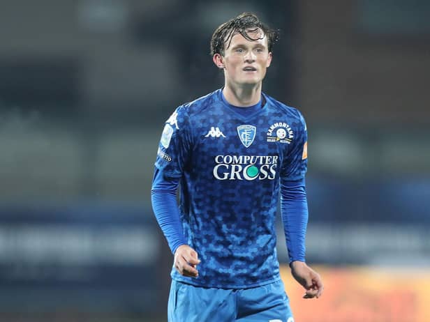 Liam Henderson in action for Empoli in a Serie B match against Pisa n February