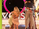 Love Island finalists Lana and Ron and Sanam and Kai embrace (ITV)