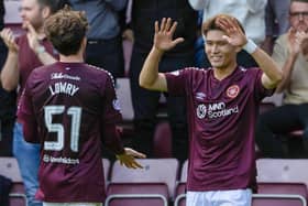 Kyosuke Tagawa and Alex Lowry are still settling in at Hearts after arriving at the club recently. Pic: SNS