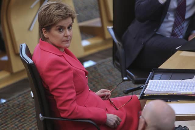 Scotland's First Minister Nicola Sturgeon was spotted without a mask in public the day before the rules lifted. Photo: Fraser Bremner/Daily Mail via PA.
