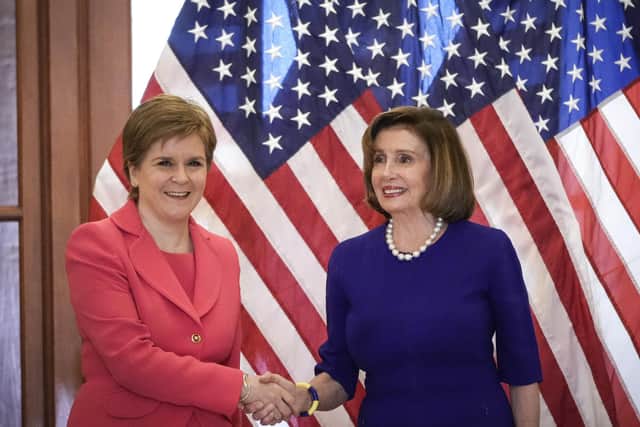 Nicola Sturgeon meets US Speaker of the House Nancy Pelosi in Washington, DC. (Picture: Drew Angerer/Getty Images)