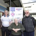 Stock photo of Lothians Veterans Centre, Dalkeith L-R Derek Clark, Project Officer for Action on Hearing Loss Scotland. Alex Galloway of Lothians Veterans Centre and veterans Jim Archibald and John Hood.
Neil Hanna Photography