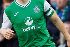 A close-up of the Hibs captain's armband during a game. Picture: Ross Parker / SNS Group