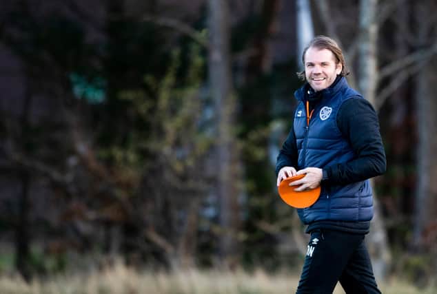 Hearts manager Robbie Neilson at training.