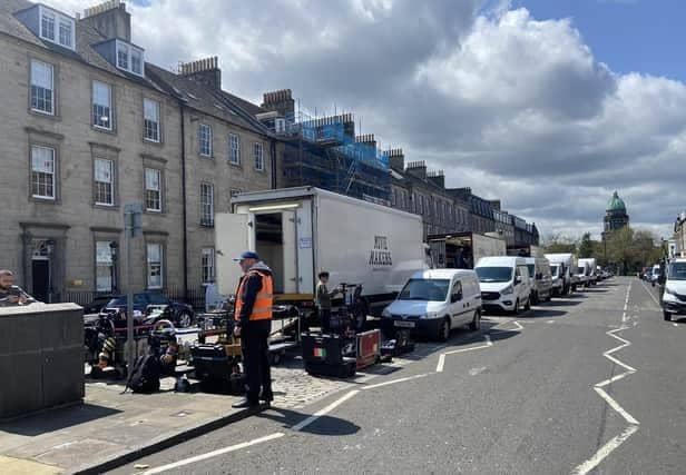 Ian Rankin shared photos of filming at locations in Edinburgh