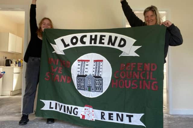 Amanda Fyffe (left) lived in temporary accommodation for four years before finding a permanent home. Now a member of Living Rent Lochend branch she wants to help others find a home. She said: "Edinburgh City Council needs to stick to their commitments of putting empty homes back into use, to get families off the waiting lists and into secure housing”
