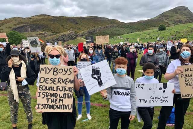 Thousands gather at George Floyd protest in Edinburgh