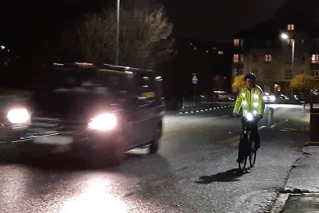 LED lights add to cyclists' visibility, such as with this Vizirider jacket. Picture: The Scotsman