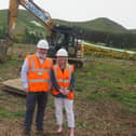 Midlothian SNP councillors Colin Cassidy and Kelly Parry on site at Hillend.
