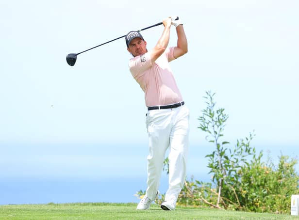 TENERIFE, SPAIN - MAY 07: Richie Ramsay of Scotland tees off on the 6th hole during Day Two of the Canary Islands Championship at Golf Costa Adeje on May 07, 2021 in Tenerife, Spain. (Photo by Andrew Redington/Getty Images)