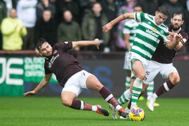 Celtic narrowly edged out Hearts in a seven-goal thriller the last time the teams met, at Tynecastle Park in late October. Picture: SNS