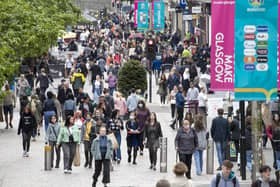 Shoppers out and about in the centre of Glasgow. Picture: Jane Barlow/PA