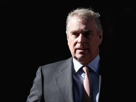 Prince Andrew, Duke of York leaves the headquarters of Crossrail at Canary Wharf. Picture: Dan Kitwood/Getty Images