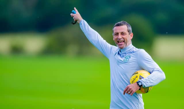 Jack Ross takes training at East Mains