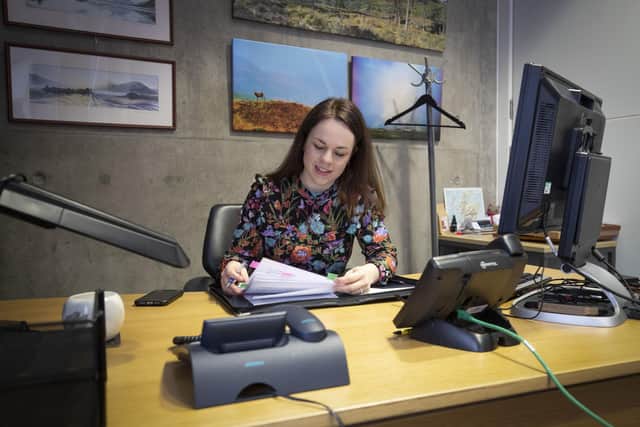 Finance Secretary Kate Forbes prepares her speech ahead of delivering the Scottish Budget to MSPs (Picture: Jane Barlow/PA Wire)