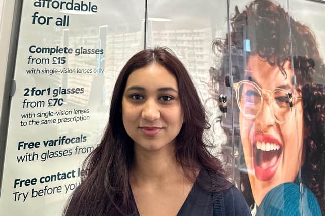 Divisna works weekends at Specsavers Gyle Centre alongside her studies.