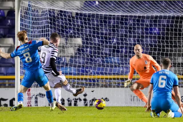 Euan Henderson shoots for goal during Queen's Park's 2-0 win over Inverness CT in the Highlands. Picture: SNS