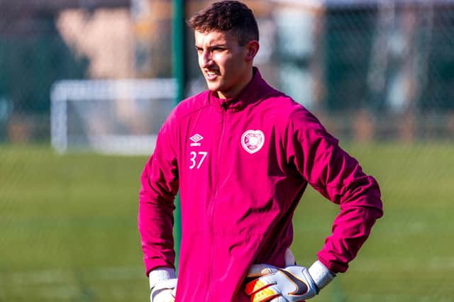 Teenage Hearts goalkeeper Harry Stone is currently on loan at Spartans. Pic: David Mollison.