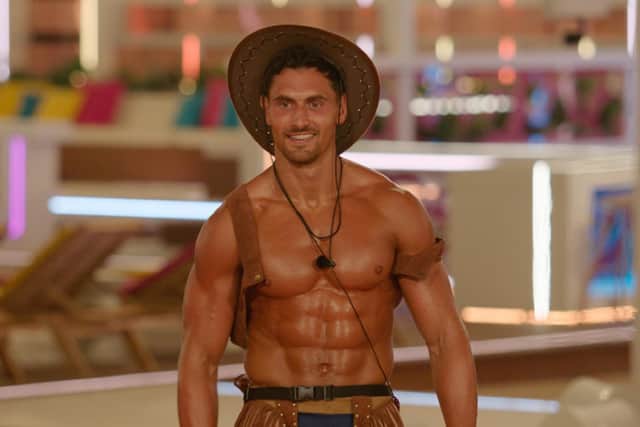 Jay Younger during a "heart pumping" challenge on Love Island 2022 (ITV)