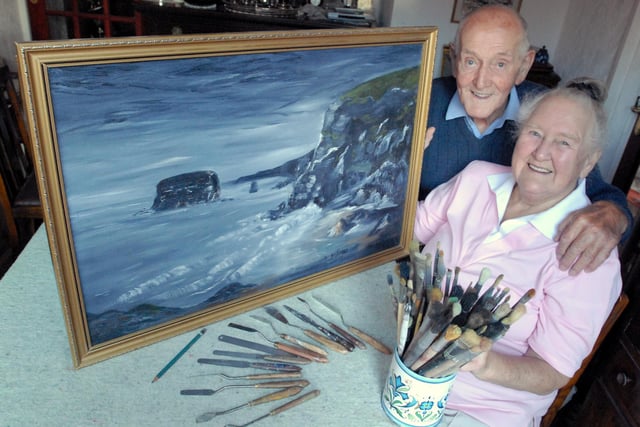 Mary and Arthur Stephenson from Whitburn had their paintings on show in the local gallery in 2012.