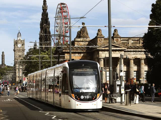 A tram on Princes Street in Edinburgh. Picture: PA