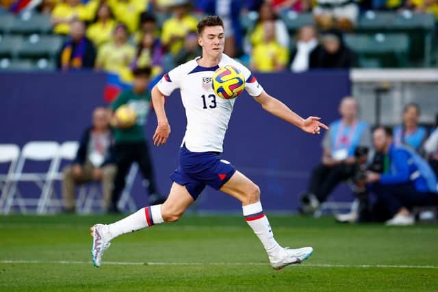 Matthew Hoppe in action for the United States against Colombia during an international friendly. Picture: Getty