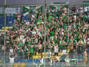 Hibs fans in Tripoli as their team got a great 1-0 victory back in 2018. Picture: SNS