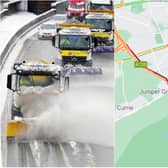 Gritters called to rescue lorry stuck in snow on Edinburgh city bypass.