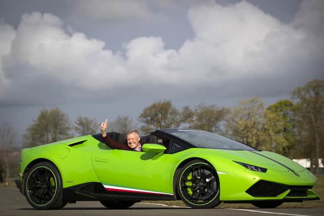And he drove a Lamborghini Huracan supercar at Ingliston Racing Circuit at the Royal Highland Centre.