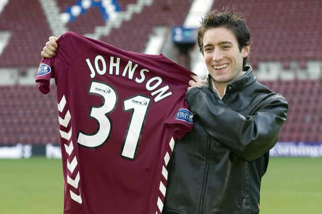 Lee Johnson upon his unveiling as a Hearts player back in 2006. Picture: SNS