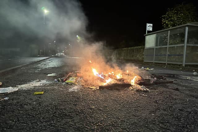 A fire was lit in the street in the Niddrie area of Edinburgh on Bonfire Night 2022 (Dan Barker/PA Wire)
