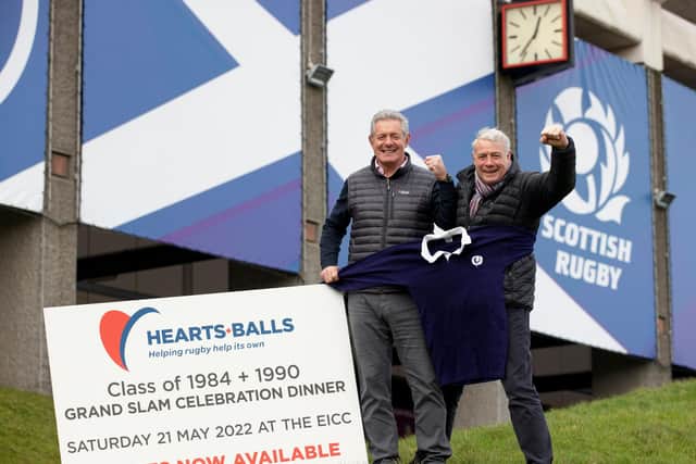 Gavin and Scott Hastings were at BT Murrayfield to re-launch the Grand Slam Celebration Dinner, which will take place on Saturday, May 22 at the EICC. Tickets are available at heartsandballs.org.uk for the event which will see the winning squads of 1984 and 1990 come together to raise money for Hearts + Balls, a rugby charity which supports players who suffer life-changing injuries.  (Photo by Craig Williamson / SNS Group)