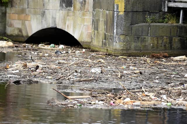 Rubbish and debris in the Water of Leith at the basin (Picture: Lisa Ferguson)