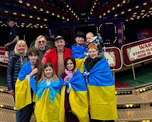 The Ukrainian group enjoy the funfair at Musselburgh