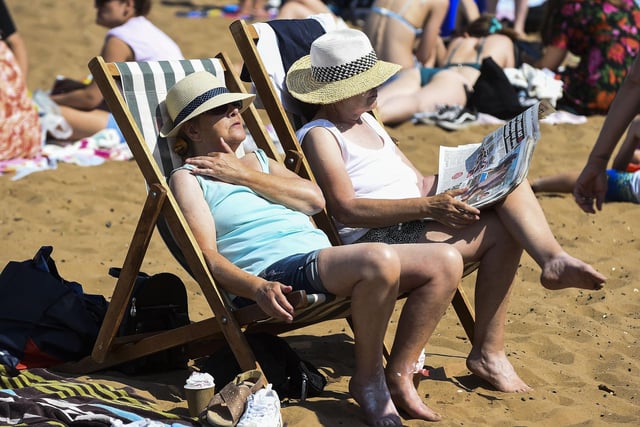 Visitors and residents alike flocked to Portobello beach to bask in the high temperatures.