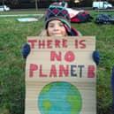 Seven-year-old Euan Corke from Penicuik at the Youth Strike for Climate event.
