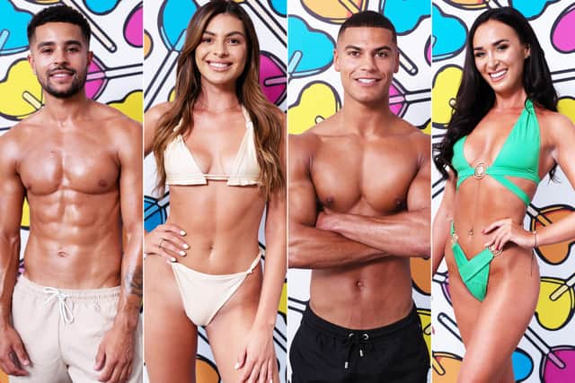 The new Love Island bombshells: Jamie Allen, Nathalia Campos, Reece Ford and Lacey Edwards (ITV)