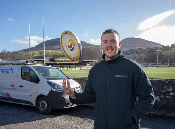 Former Scotland rugby player Lewis Carmichael will be working predominantly around Peebles, Hawick and Melrose and has already been contributing to the company’s storm response in the Borders this winter. Picture: Phil Wilkinson