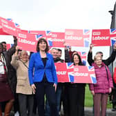 Rachel Reeves, Labour's Shadow Chancellor, visited Blackpool to unveil Labour's poster campaign on the 'Tory Tax Double Whammy' - pictured with Labour supporters at Blackpool Cricket Club.