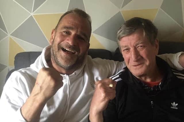 Edinburgh boxing champion John Wilson (left) with Rab McEwan, father of Craig