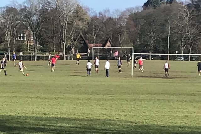Football game taking place in Inverleith Park on Sunday afternoon - two players were issued with fines picture: supplied